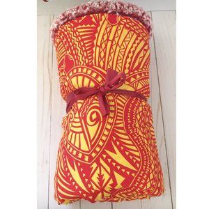 Handmade Polynesian Print Throw Blanket